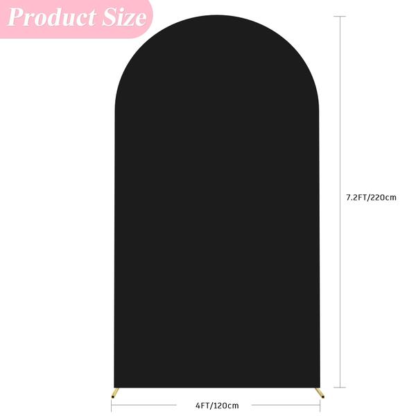 Imagem de Capa de arco de casamento Putros Black Spandex de 2,2 m para Chiara Stand