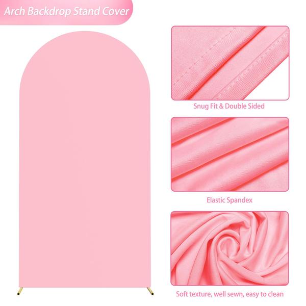 Capa de arco de casamento Putros Pink Spandex 2m para Chiara Stand Imagem de Capa de arco de casamento Putros Pink Spandex 2m para Chiara Stand