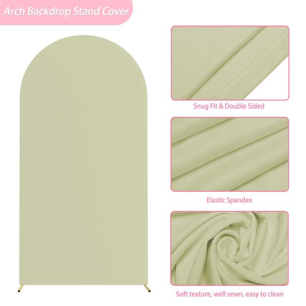 Imagem de Capa de arco de casamento Putros Sage Green Spandex, decoração de 2 m