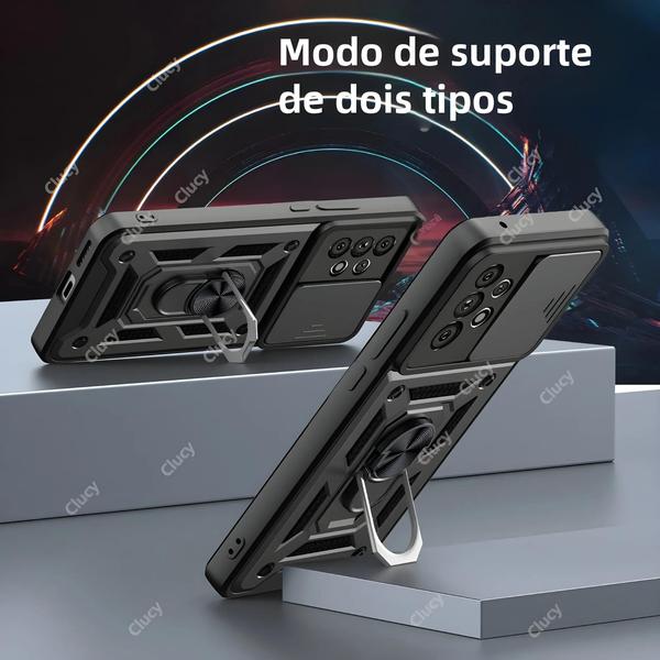 Imagem de Capa de Armadura Anti-Choque com Anel Magnético para Samsung Galaxy A55, A35, A25 e A15