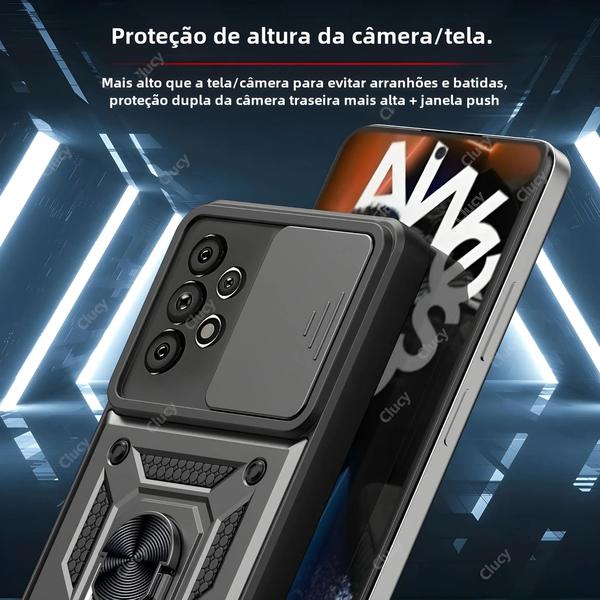 Imagem de Capa de Armadura Anti-Choque com Anel Magnético para Samsung Galaxy A55, A35, A25 e A15