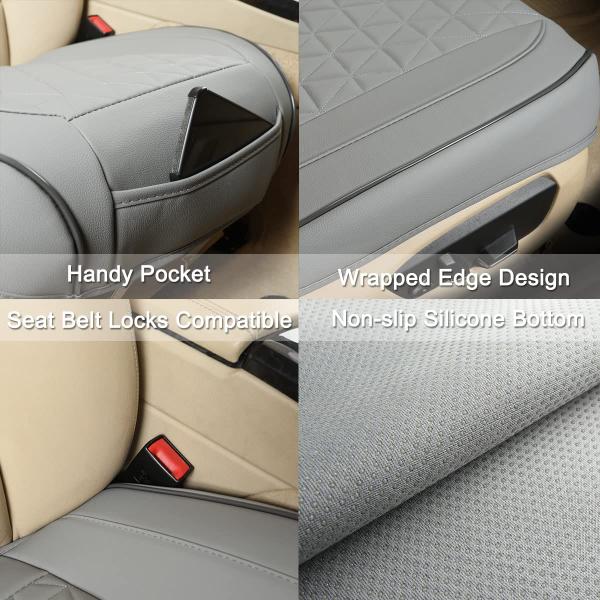 Imagem de Capa de assento de carro Black Panther Luxury Faux Leather Grey