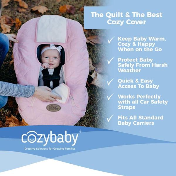 Imagem de Capa de assento de carro infantil CozyBaby Cozy Cover Edredão rosa 0-12M