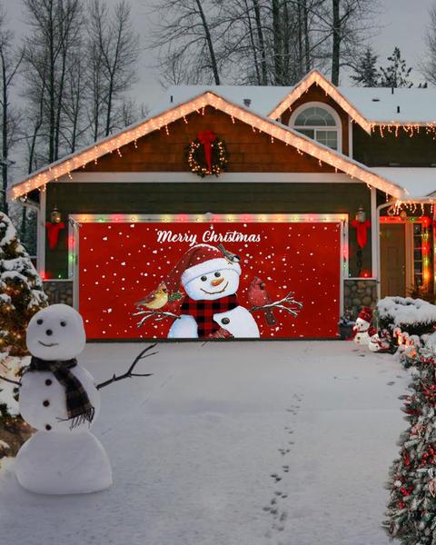 Imagem de Capa de banner de porta de garagem Singingin Merry Christmas 213x488cm