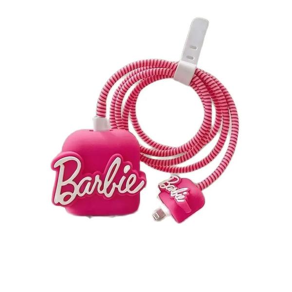 Imagem de Capa De Cabo De Dados Rosa Barbie Kawaii Anime Para iPhone 20W Girl Heart Carregamento Bolsa De