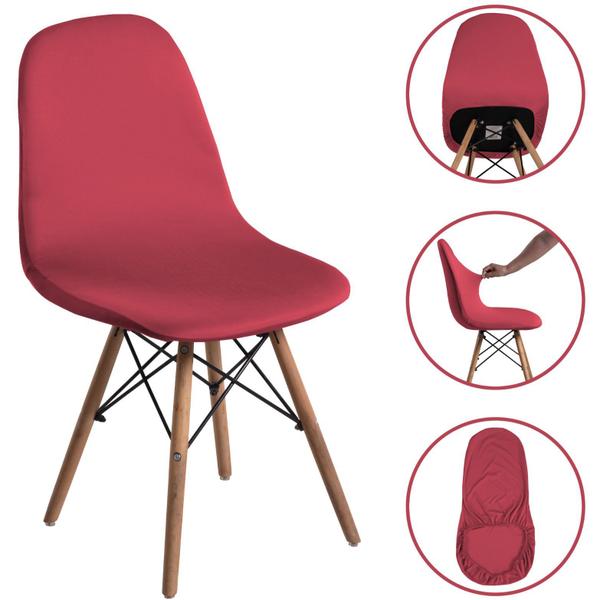 Imagem de Capa De Cadeira Charles Eiffel Nordic Eames Luxo Mesa 6 Lugares