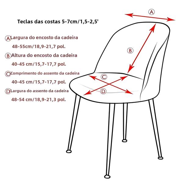 Imagem de Capa de Cadeira de Veludo com Bico de Pato - Elástica para Sala de Jantar e Cozinha