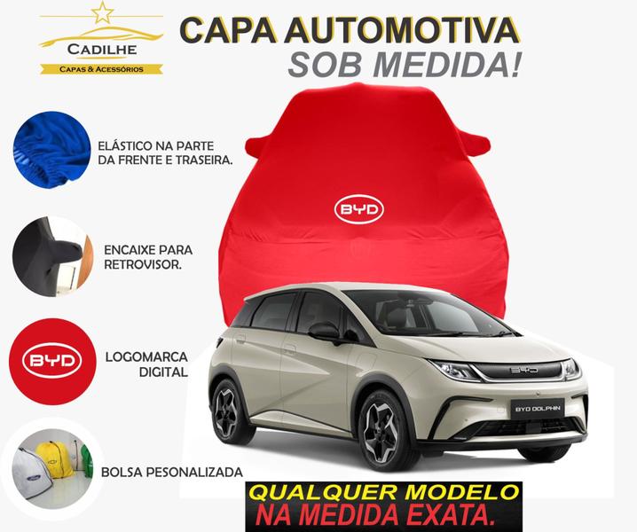 Imagem de Capa de Carro BYD Dolphin Tecido  Lycra Premium