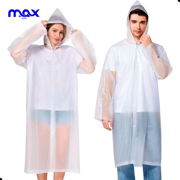 Imagem de Capa De Chuva Adulto Reforçada Eva Transparente Reutilizável Resistente Unissex Com Capuz Masculina Feminina Poncho