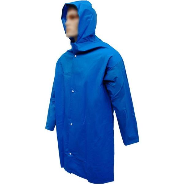 Imagem de Capa de Chuva em PVC Brascamp Azul com Capuz