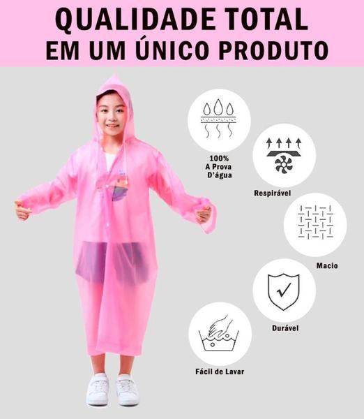 Imagem de Capa de Chuva Infantil Reforçada Impermeável Unissex - Estilo Boleiro