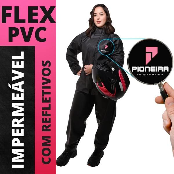 Imagem de Capa De Chuva Moto Motoqueiro Pioneira PVC Combate Feminina