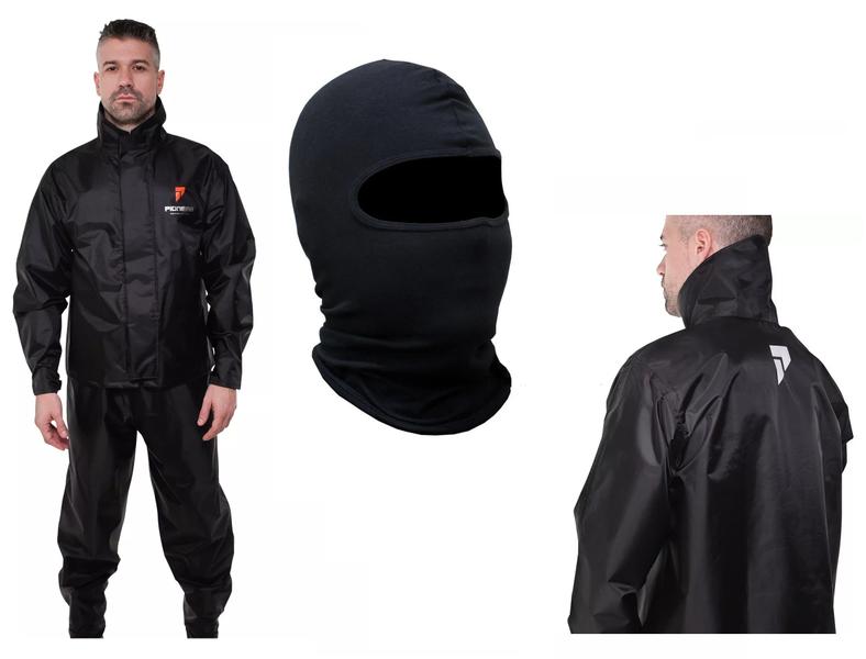 Imagem de Capa De Chuva Pioneira Nylon Urban + Capuz Ninja Balaclava