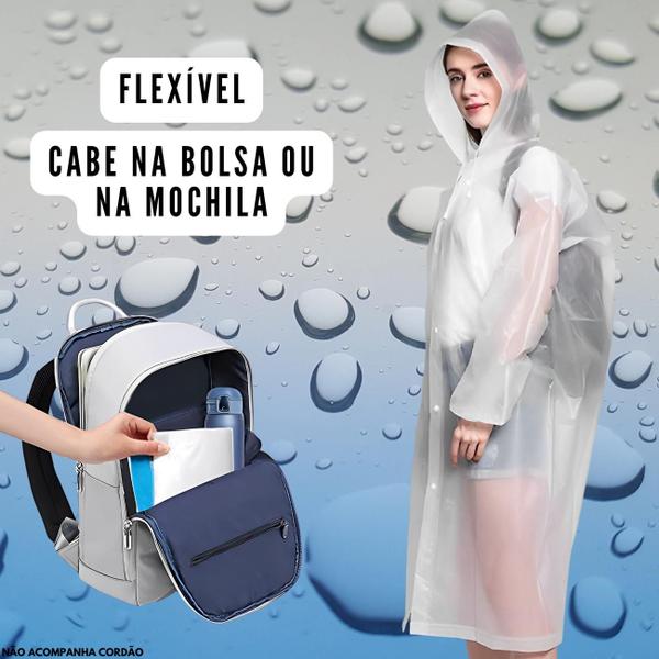 Imagem de Capa De Chuva PVC Capuz Reforçada Impermeável