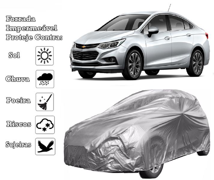 Imagem de Capa de cobrir carro Cruze forrada e impermeável proteção sol e chuva