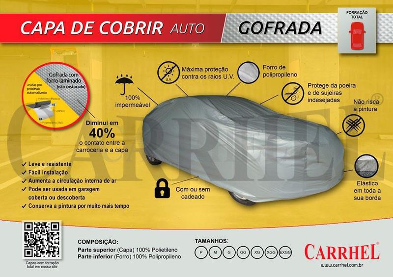 Imagem de Capa De Cobrir para Carros Gofrada 100% Forrada Tamanho XG- Carrhel