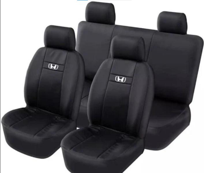Capa de couro para banco do Honda Civic 2016-2021 com costura branca - ferro tech Imagem de Capa de couro para banco do Honda Civic 2016-2021 com costura branca