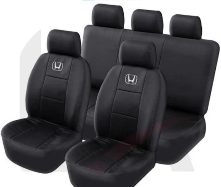 Capa de couro para banco do Honda Civic 2016-2021 com costura branca - ferro tech Imagem de Capa de couro para banco do Honda Civic 2016-2021 com costura branca