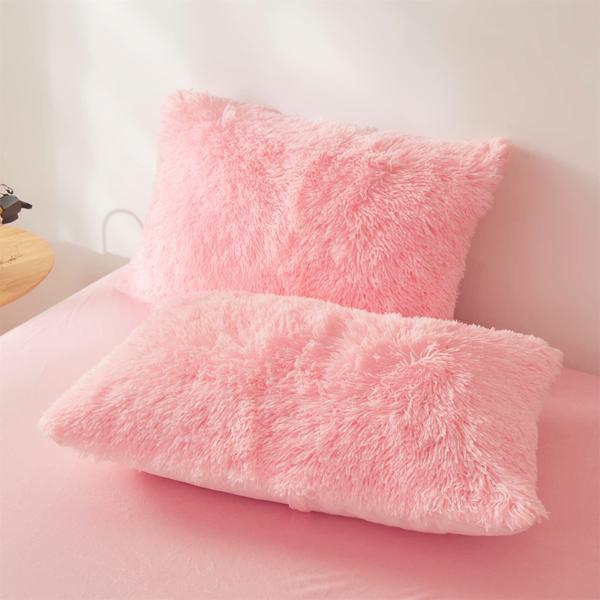 Imagem de Capa de edredom FOPPA Fluffy Twin Size, ultramacia, rosa de pelúcia