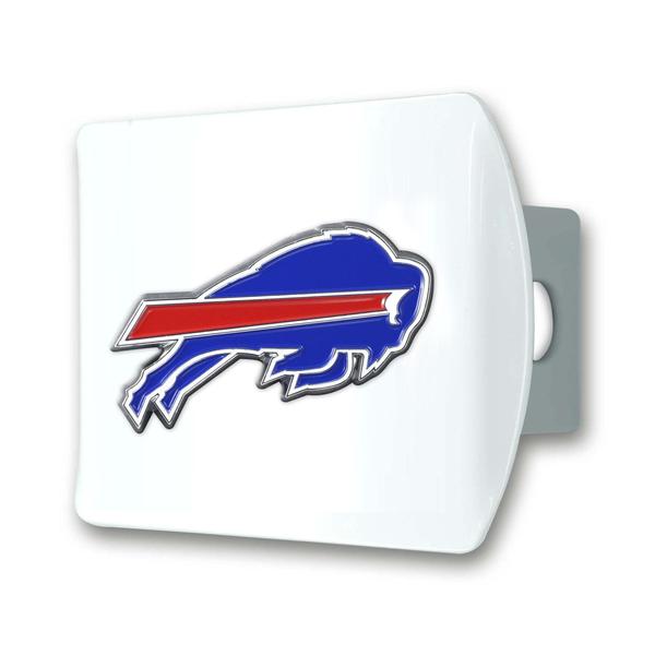 Imagem de Capa de engate FANMATS 43399 NFL Buffalo Bills branca com logotipo cromado