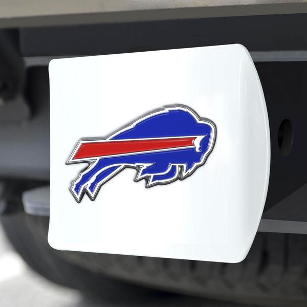 Imagem de Capa de engate FANMATS 43399 NFL Buffalo Bills branca com logotipo cromado