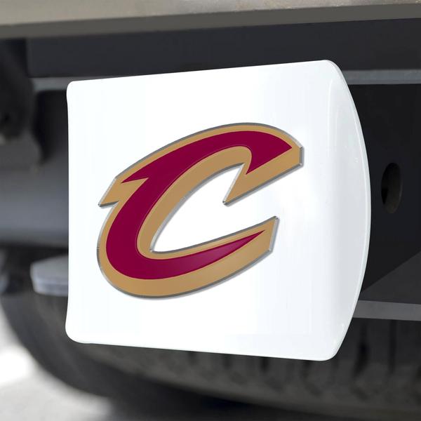 Imagem de Capa de engate FANMATS NBA Cleveland Cavaliers branca com logotipo