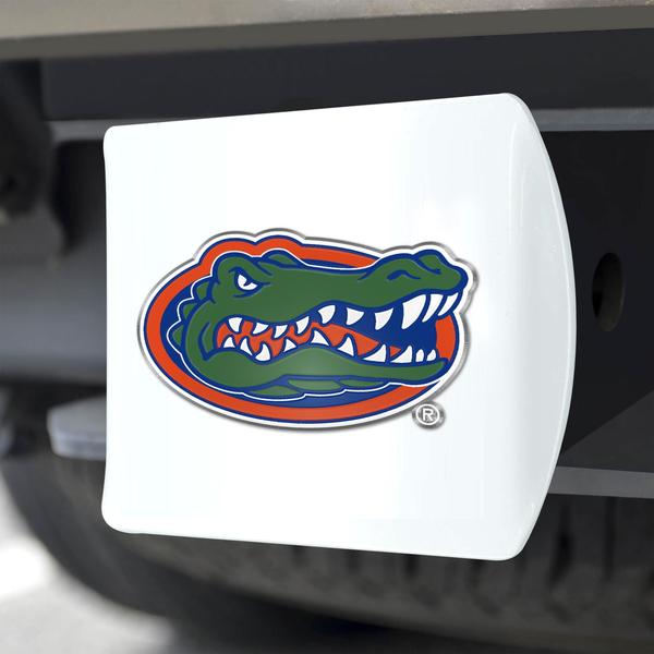 Imagem de Capa de engate FANMATS University of Florida branca com logotipo 3D