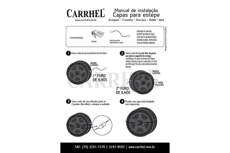 Imagem de Capa De Estepe Macaco C/ Cadeado Crossfox Doblo Ecosport