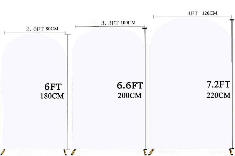 Imagem de Capa de fundo em arco JFDYDM branca de 2,2 m de elastano para casamento