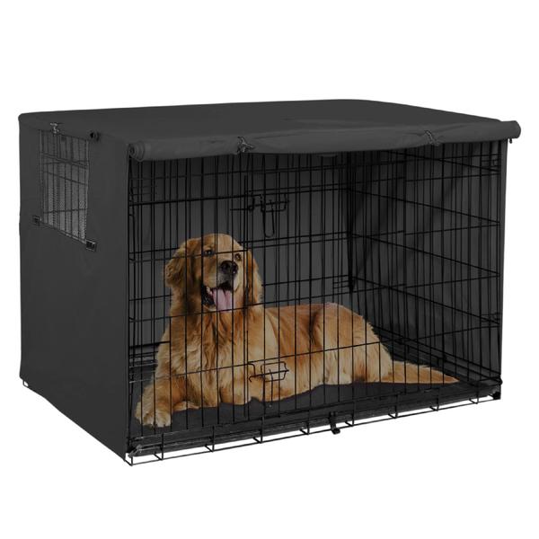 Imagem de Capa de gaiola para cães Explore Land for Wire Crate de 42 polegadas preta