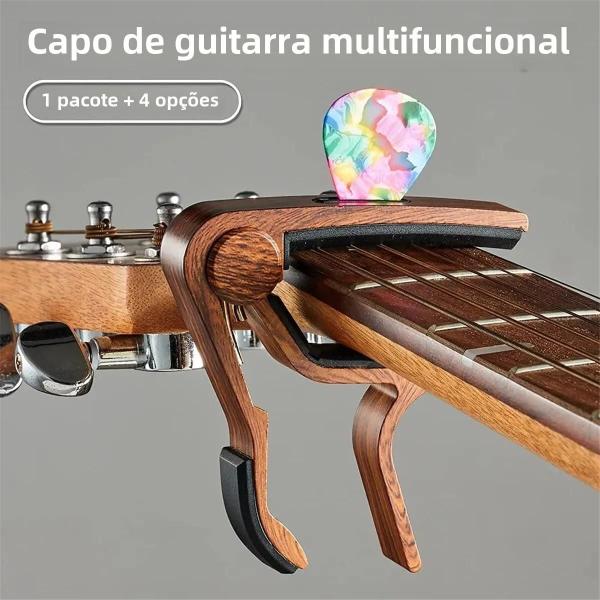 Imagem de Capa de Guitarra de Metal Ajustável com Suporte para 4 Palhetas