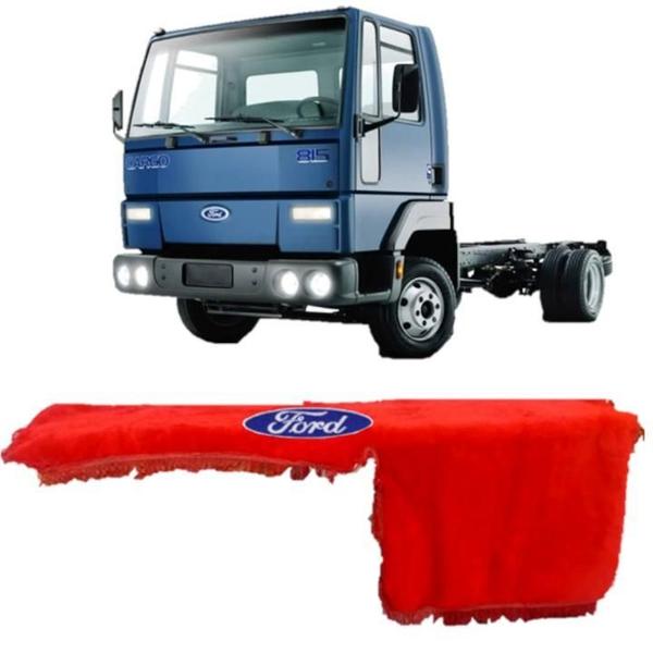 Imagem de Capa De Painel Chinil Com Logo Para Ford Cargo 2004 Vermelho