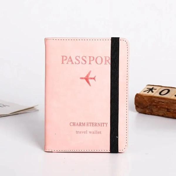 Capa de Passaporte de Couro PU RFID - Unissex, com Porta-Cartões e Proteção Anti-Furto Imagem de Capa de Passaporte de Couro PU RFID - Unissex, com Porta-Cartões e Proteção Anti-Furto