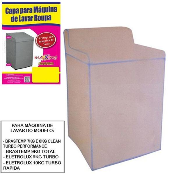 Imagem de Capa de plastico para maquina de lavar eletrolux/brastemp 8/9kg 88x68x68cm - MAXXIMO