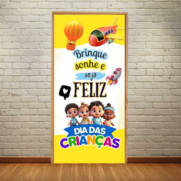 Capa De Porta Tecido C/ Elástico Dia das Crianças 0,85x2,10 - Joy and arts Imagem de Capa De Porta Tecido C/ Elástico Dia das Crianças 0,85x2,10
