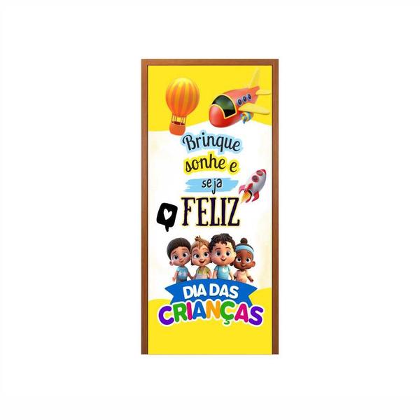 Capa De Porta Tecido C/ Elástico Dia das Crianças 0,85x2,10 - Joy and arts Imagem de Capa De Porta Tecido C/ Elástico Dia das Crianças 0,85x2,10