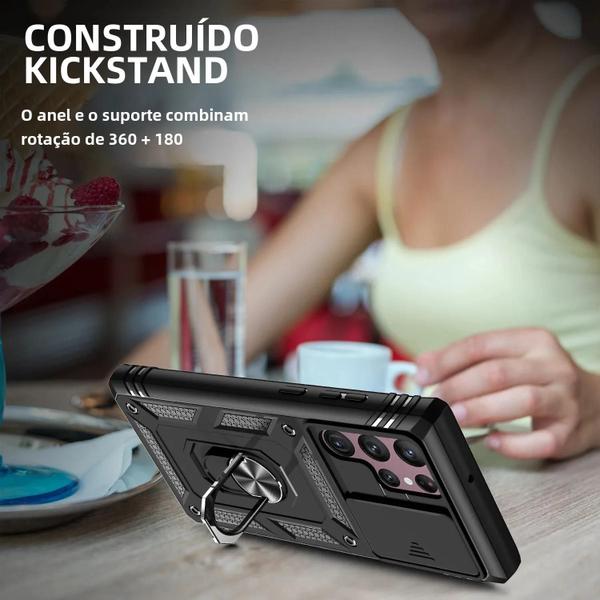 Imagem de Capa de Proteção com Suporte Giratório 360° para Samsung Galaxy S24/S23 Ultra