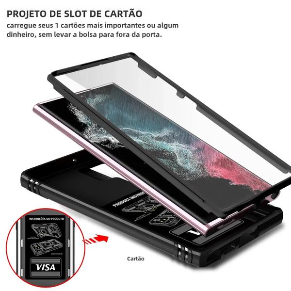 Imagem de Capa de Proteção com Suporte Giratório 360° para Samsung Galaxy S24/S23 Ultra