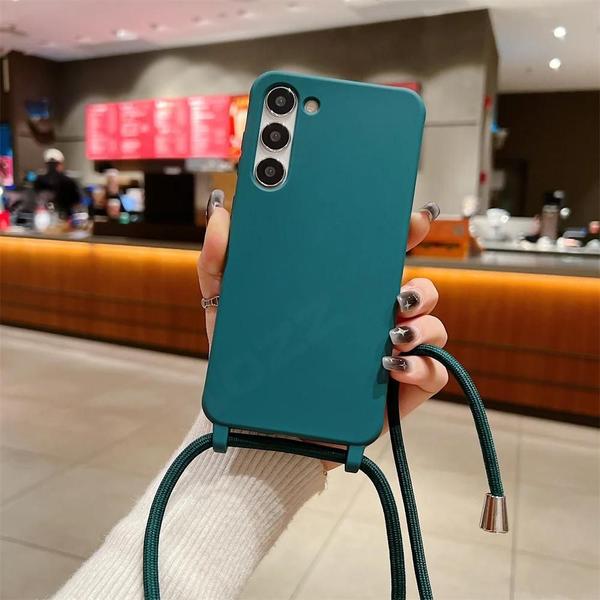 Imagem de Capa de Silicone Fosco com Alça Crossbody para Samsung S24/S23 Ultra - À Prova de Choque