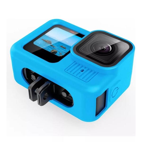 Imagem de Capa de Silicone GoPro Hero 13 Black + Tampa para Lente Cor Azul