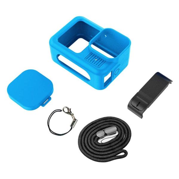 Imagem de Capa de Silicone GoPro Hero 13 Black + Tampa para Lente + Cordão Cor: Azul