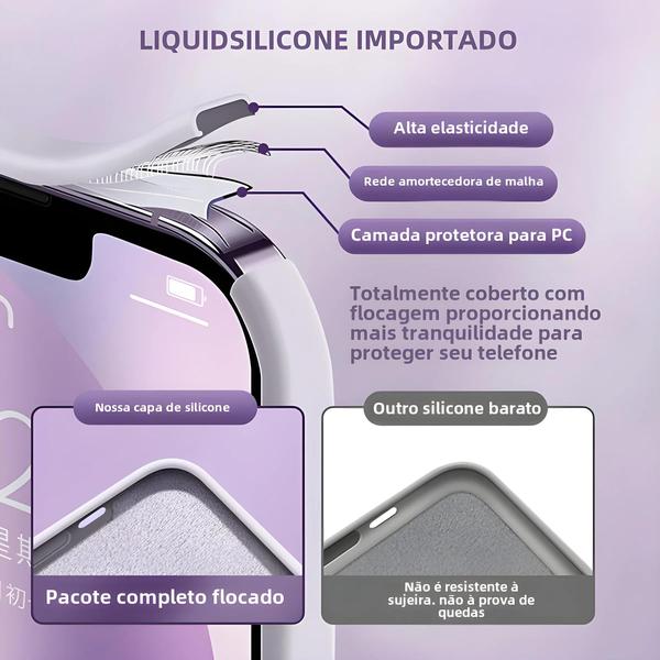 Imagem de Capa de Silicone Líquido Anti-Choque para iPhone 15/14/13/12/11 Pro Max