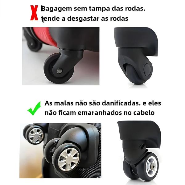 Imagem de Capa de Silicone para Rodas de Mala - Reduz Ruído e Protege a Bagagem