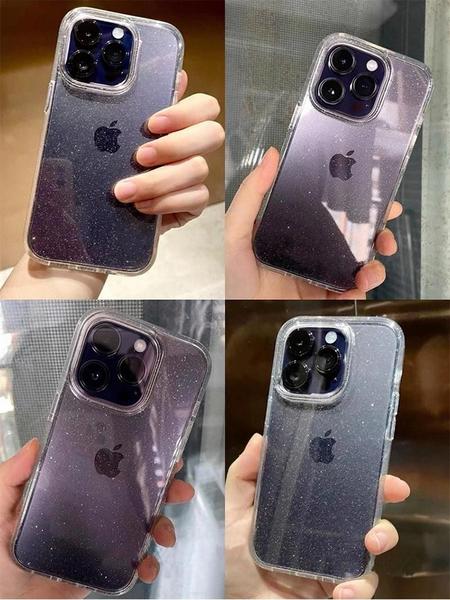 Imagem de Capa De Silicone Transparente Com Glitter Para iPhone 16 15 14 13 12 11 pro Max X XS Max XR 7 8 plus