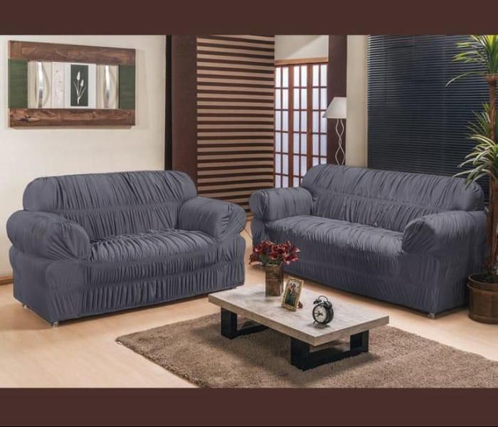 Imagem de Capa de Sofa 2 e 3 Lugares King Elasticada Malha Gel Cinza