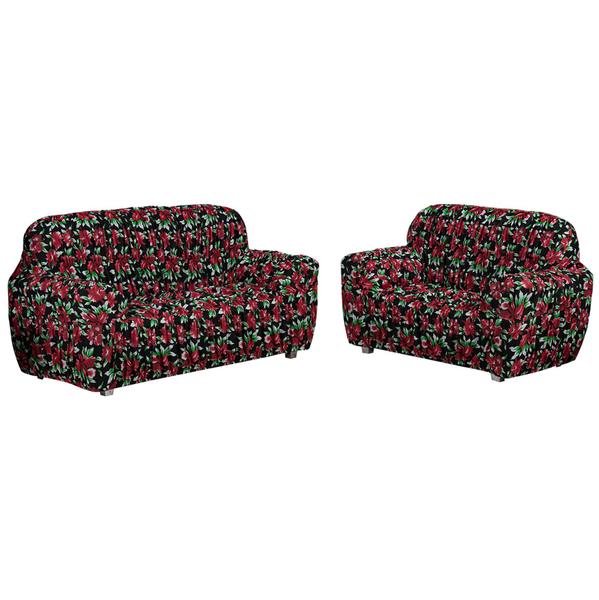 Imagem de Capa de sofa 3x2 lugares estampada resistente Padrao Malha gel 21 elasticos