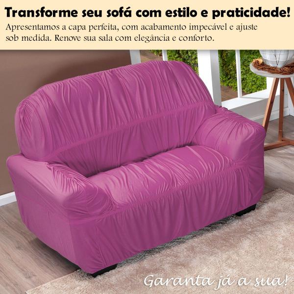 Imagem de Capa De Sofá Avulsa Elasticada 2 Lugares Em Malha Rosa - Shop Casa Nobre