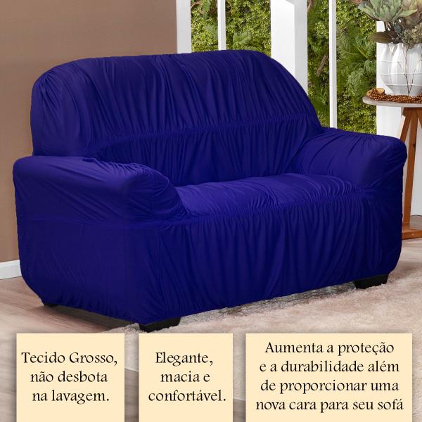 Imagem de Capa De Sofá Avulsa Elasticada 2 Lugares Em Malha Royal - Shop Casa Nobre