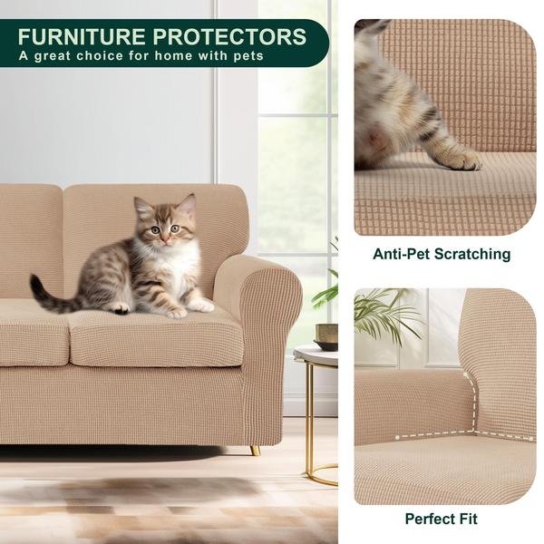 Imagem de Capa de sofá CHUN YI 2 lugares Stretch Loveseat, conjunto de 5 peças