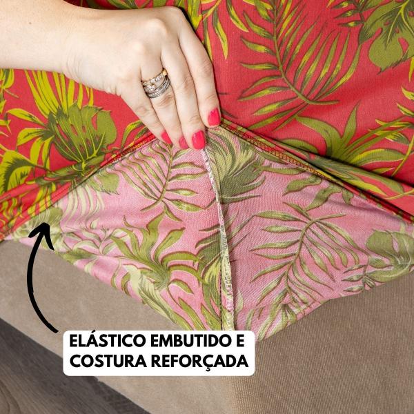 Imagem de Capa de Sofá Coladinha 3 Lugares G Estampado com FIxador Costura Resistente